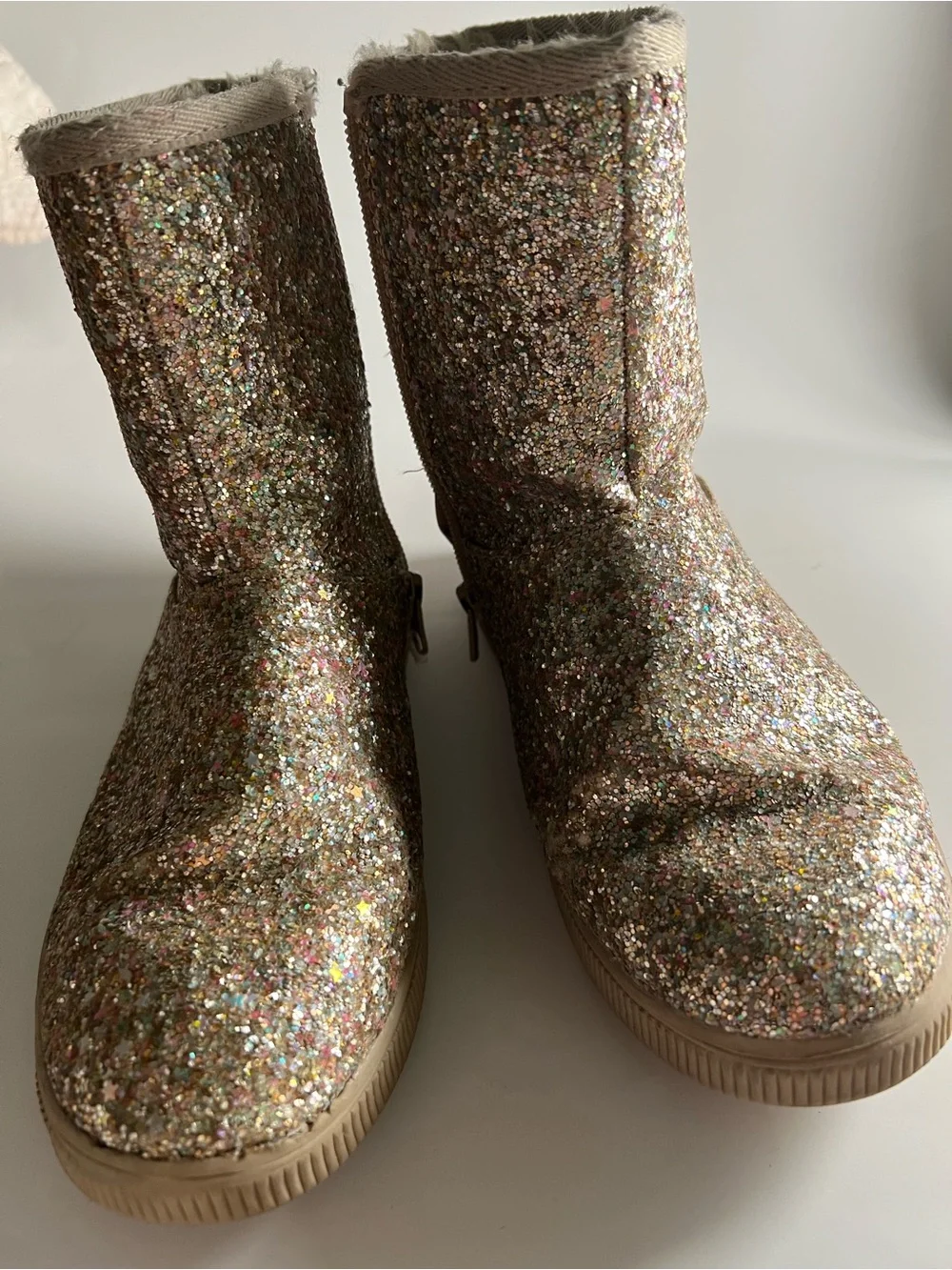 Cat & Jack Glitter Faux Fur Lined Kid’s Boots Size 3